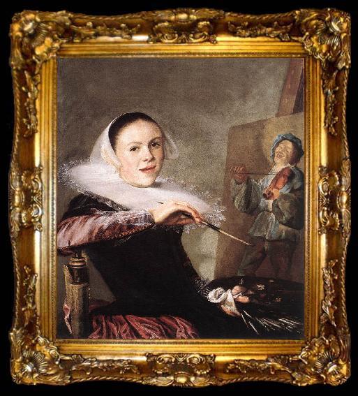 framed  LEYSTER, Judith Self-Portrait gu68, ta009-2